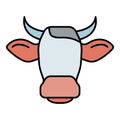 Cow head horns icon color outline vector Royalty Free Stock Photo