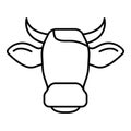 Cow head horns icon, outline style