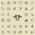 cow head icon. Detailed set of minimalistic line icons. Premium graphic design. One of the collection icons for websites, web desi