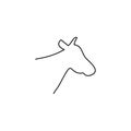 Cow head line icon. Farm animal continuous line drawn vector illustration. Royalty Free Stock Photo
