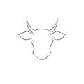 Cow Head, Livestock Line Icon. Vector Line Art Cow Face, Farm, Meat or Milk Symbol Royalty Free Stock Photo