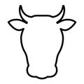 Cow head outline icon