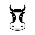 Cow head sign. Bull face symbol. Farm animal