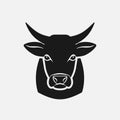 Cow head silhouette. Farm animal icon Royalty Free Stock Photo