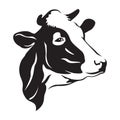Cow head stylized symbol, cow portrait. Silhouette of farm animal Royalty Free Stock Photo