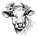 Cow head wreath of flowers. Royalty Free Stock Photo