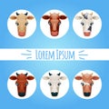 Cow heads breeds vector Royalty Free Stock Photo