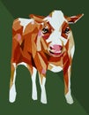 Cow Hereford cattle acrylic painting.