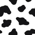 Cow hide seamless pattern. Holstein cattle texture. Cow skin pattern with smooth black and white texture. Dalmatian dog Royalty Free Stock Photo