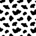 Cow hide seamless pattern. Holstein cattle texture. Cow skin pattern with smooth black and white texture. Dalmatian dog Royalty Free Stock Photo