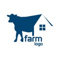 Cow house stock logo vector. Abstract house logo. Vector Illustration on white background Royalty Free Stock Photo