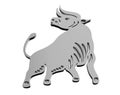 Cow icon isolated on white background. 3d illustration 3D render Royalty Free Stock Photo