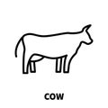 Cow icon or logo in modern line style