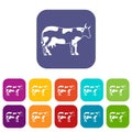 Cow icons set Royalty Free Stock Photo