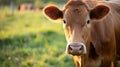 cow isolated, Calf face , selective focus. Generative Ai Royalty Free Stock Photo