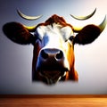 Cow isolated on white, transparent background, PNG, generative ai