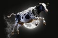 Cow Jumping Over The Moon Generative AI Royalty Free Stock Photo