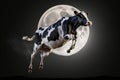 Cow Jumping Over The Moon Generative AI Royalty Free Stock Photo