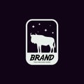 Cow label logo design template. Design elements for logo, label, emblem, sign. Vector illustration - Vector