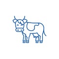 Cow line icon concept. Cow flat  vector symbol, sign, outline illustration. Royalty Free Stock Photo