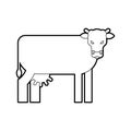 Cow Linear icon. farm animal sign. vector illustration Royalty Free Stock Photo