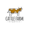 Cow Logo Design, Milk Farm concept. Fresh organic meat farmer products