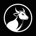 Cow Logo Icon: Circle Vector Art for Branding Excellence Royalty Free Stock Photo