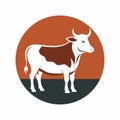 Cow Logo Icon: Circle Vector Art for Branding Excellence Royalty Free Stock Photo