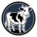 Cow Logo Icon: Circle Vector Art for Branding Excellence Royalty Free Stock Photo
