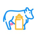 cow and milk color icon vector illustration