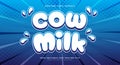 Cow Milk 3d editable text effect Template Royalty Free Stock Photo