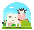 Cow milk farm animal flat design flat design vector illustration Royalty Free Stock Photo