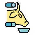 Cow milk icon vector flat