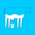 Cow With Milk Inside. vector illustration For packaging dairy products