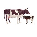 Cow mother with baby calf Royalty Free Stock Photo