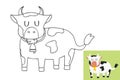 Cow Outline Cartoon Vector