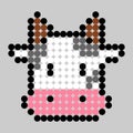Cow pattern. Dots pixel cow image. Vector Illustration of pixel art