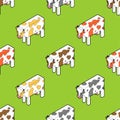 Cow pattern seamless. Cows background. Baby fabric texture