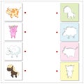 Cow, pig, sheep and horse. Educational game for kids