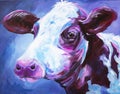 Cow portrait acrylic art