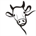 Cow portrait in simple lines Royalty Free Stock Photo