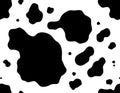 Cow print pattern with abstract black patches on white Royalty Free Stock Photo