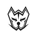 Cow run simple flat logo design templatestrong angry dog simple logo design Royalty Free Stock Photo