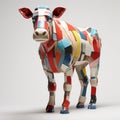 Collage Cow 3d: Colorful Recycled Wood Sculpture Inspired By Picasso
