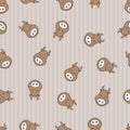 Cow seamless pattern background. Textile for baby kine. Vector beefs. Kid sleeping bossy.