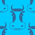 Cow seamless pattern. Head of bull pattern. beef texture.