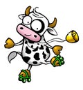 Cow series - roller skate Royalty Free Stock Photo