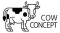 Cow Sign Label Icon Concept Royalty Free Stock Photo