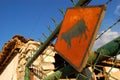 Cow sign on Peruvian farm