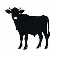 Cow Silhouette On White Background: Wimmelbilder And Americana Iconography Royalty Free Stock Photo